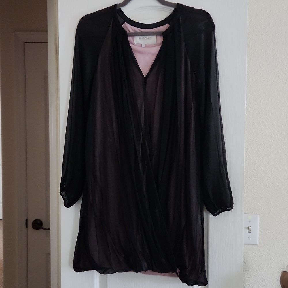 Jill Stuart size 4, sheer black silk cocktail dress